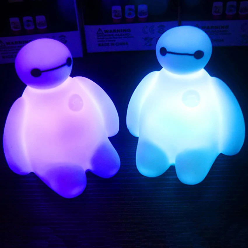 Небольшой светодиодный Baymax ночной Светильник Красочные светильник