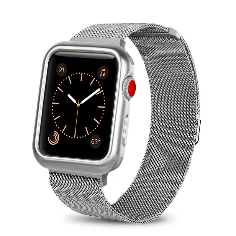 Миланский ремешок и чехол для apple watch 42 мм 38 44 40 iwatch 5/4/3/2/1 магнитный браслет |