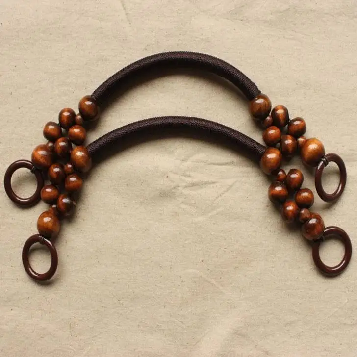 5 пар 19 дюймов деревянные бусины Веревка ручки для сумки в трех цветах Заводская