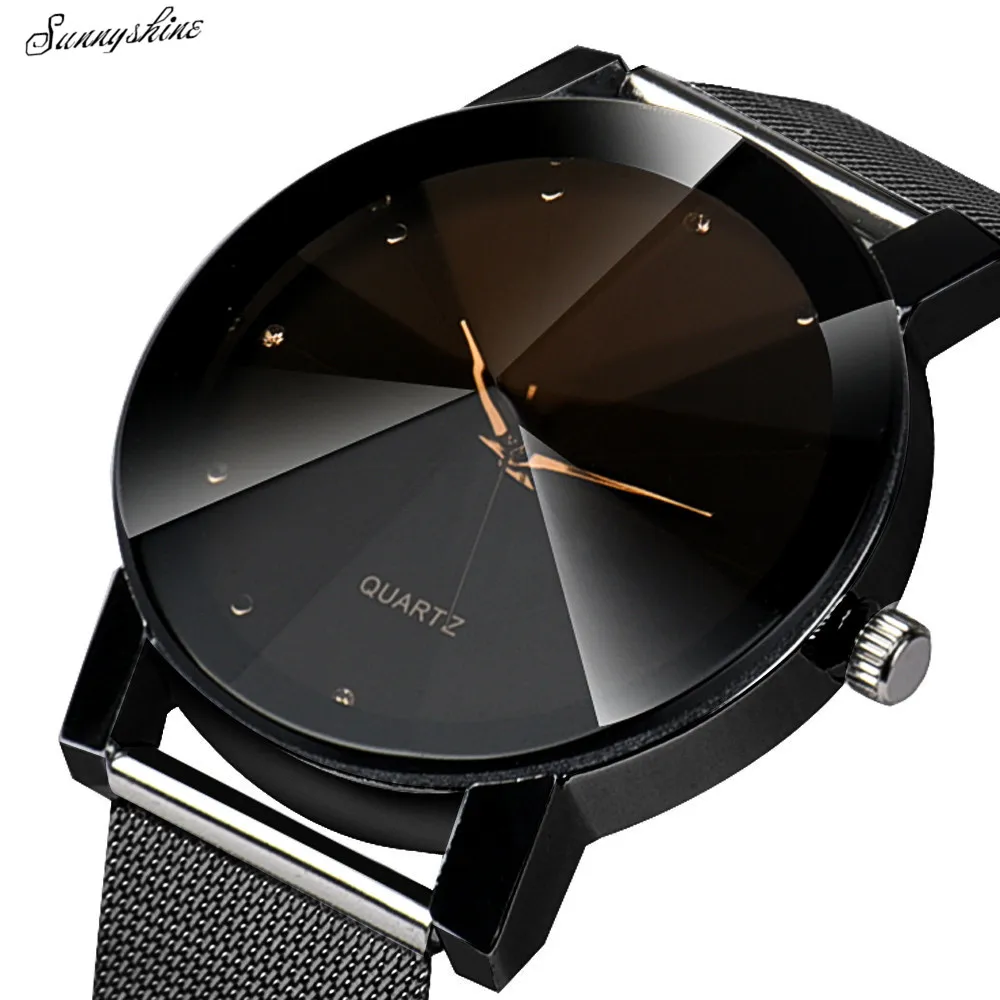 Модные женские часы из нержавеющей стали с кристаллами Аналоговые кварцевые