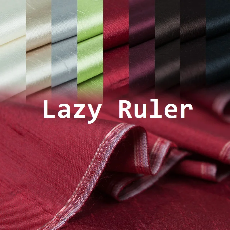 9 цветов s чистый шелк Dupion Ткань шантунг хороший блеск скульптура сплошной цвет