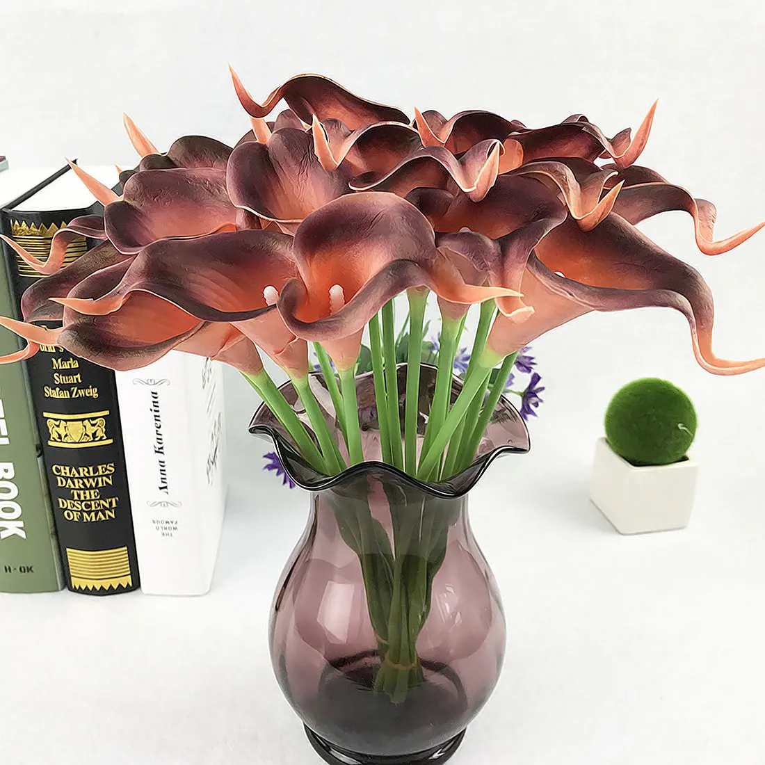 2 шт./лот, красивые искусственные шелковые цветы Calla Lily, маленький букет Флорес, для дома, вечерние, весенние, свадебные украшения, Mariage