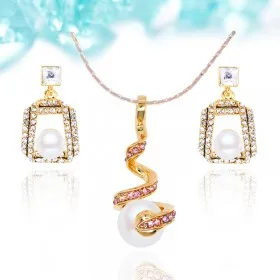 Silver gold plated 2016 Fashion Austria Crystal Flower Pearl Earrings Rhinestone Pendants Necklace -2016046-033 | Украшения и