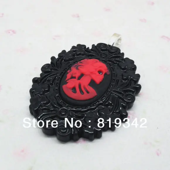 Бесплатная доставка 6 шт./партия кулоны в оправе камея с изображением скелета