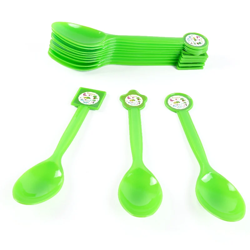 

12PC Happy Birthday Party Cute Dinosaur Theme Plastic Disposable Tableware Baby Shower Decorate Spoons Kids Boys Favors Supplies