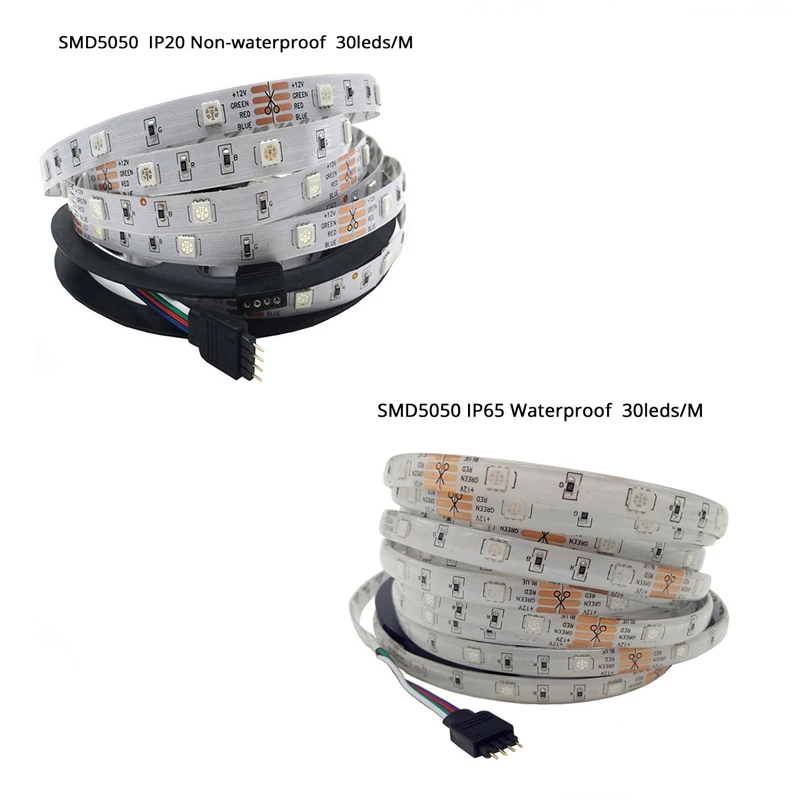 Горячая 5 м/рулон IP65 Водонепроницаемый 150 300 Светодиодная лента м 10 SMD5050 RGB + 24/44 ключ