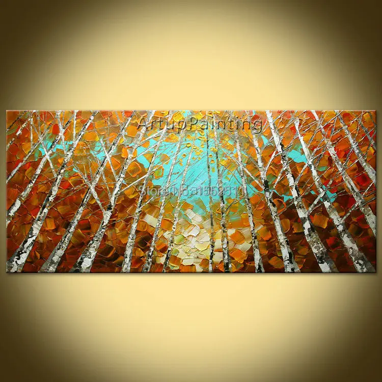 Дерево Ручная роспись настенная живопись палитра нож дерево абстрактная картина
