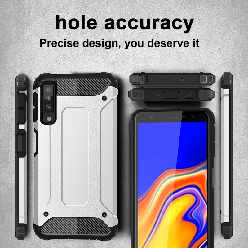 Противоударный чехол-Броня чехол для samsung Galaxy A7 A9 A6 A8 S9 плюс S8 Note 8 9 J7 Duo J4 J6 J8 мягкий силиконовый ПК Жесткий Чехол бампер