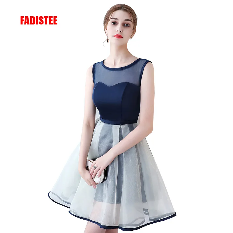 FADISTEE Новое поступление элегантные вечерние коктейльные платья Vestido de Festa атласные трапециевидные Простые короткие стильные платья - Цвет: photo color