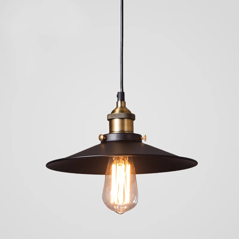 Loft northern American industrial country warehouse creative arts restoring ancient ways single head black dress droplight 22cm | Освещение