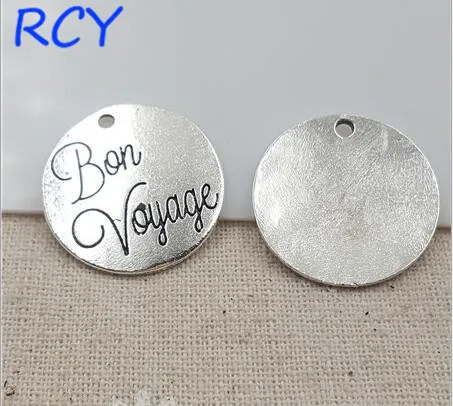 M2511 высшее качество 5 шт./лот 25 мм буквенная печать bon voyage charm round disc сообщений