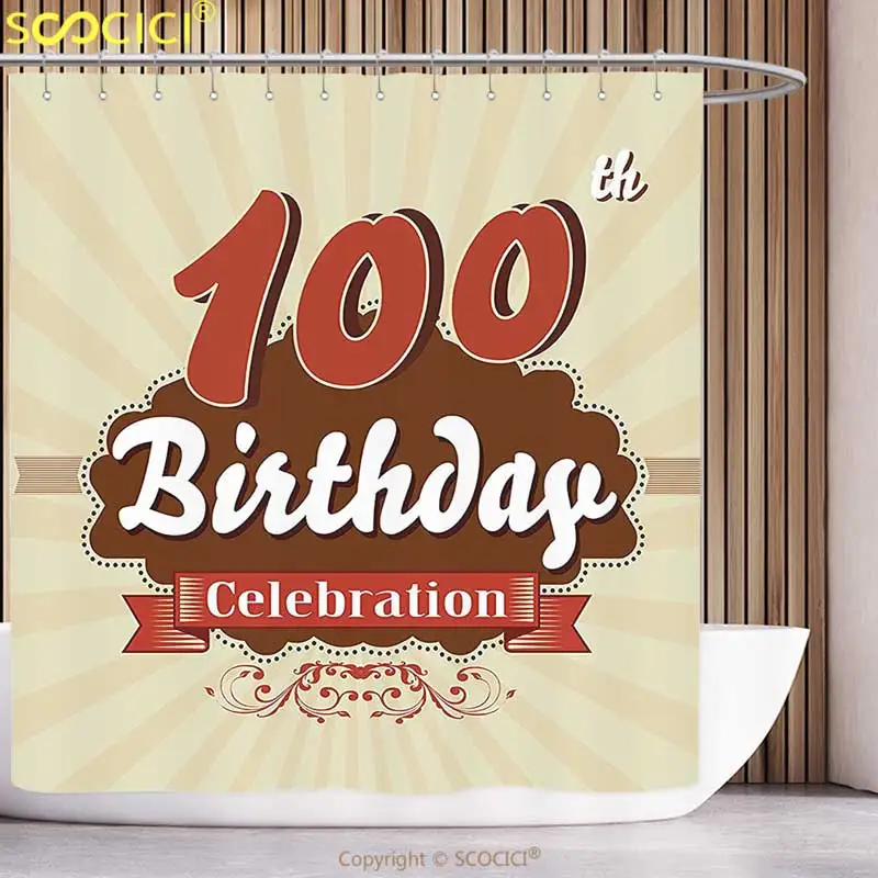 Занавеска для душа в стиле фанки украшения дня рождения на 100 лет шоколадная