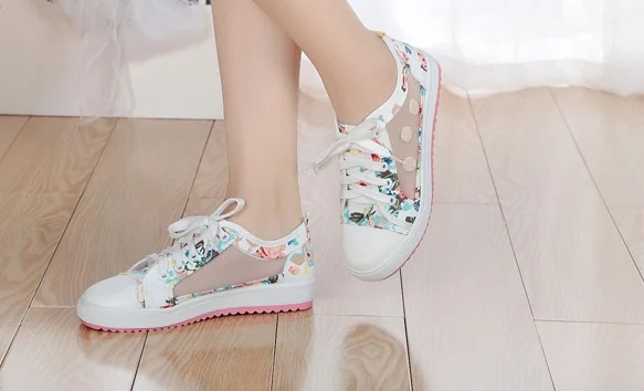 2017 модные весенние и летние милые женские дышащие сетчатые туфли удобные на