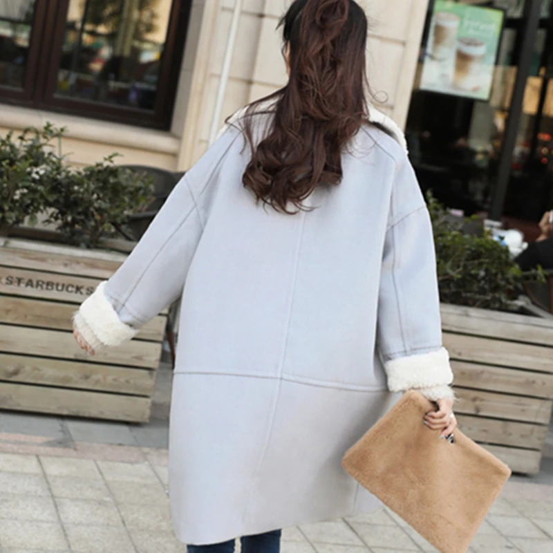 Модные теплые шерсти овечки Мягкий Сгущает шерстяные пальто 2017 Для женщин