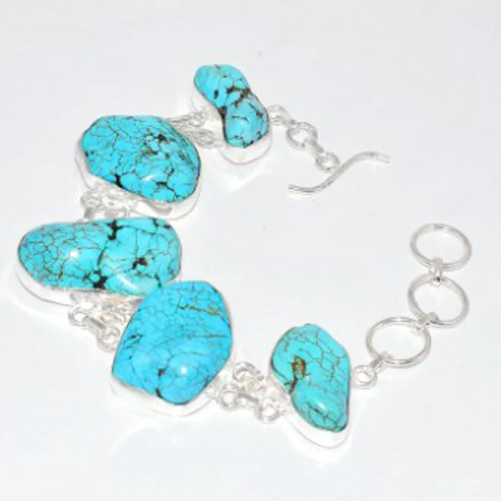 

Turquois Bracelet Silver Overlay Over Copper , 20.5 cm, B3643