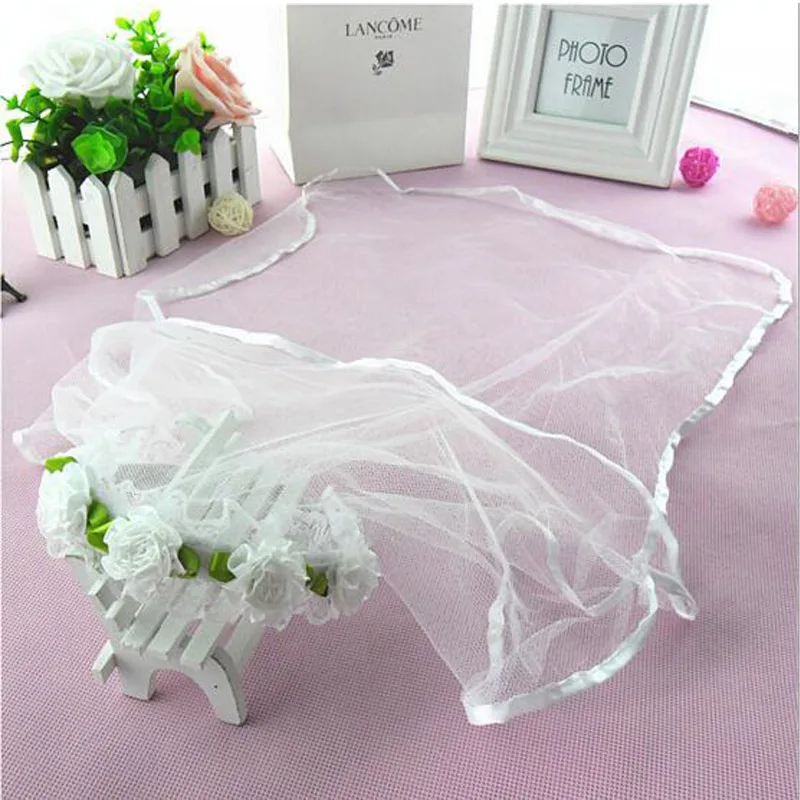 Двухслойная длинная вуаль для детей девочек на свадьбу аксессуары волос |