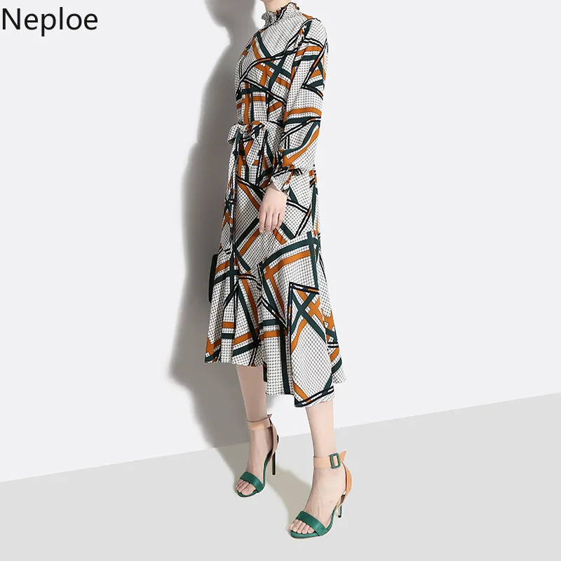 Neploe/весна-лето Новинка элегантное платье Mujer Vestidos асимметричное в полоску с