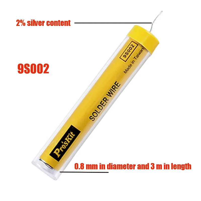 Pro'sKit Solder Wire Tin Pen 1.0mm 0.8mm Tube Dispenser for SMD PCB DIY