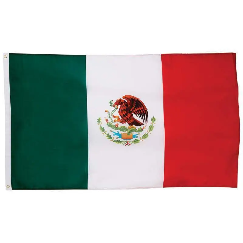 

1PC 3x5 Feet Polyester Mexico Flag Mexican Country Indoor Outdoor Banner Pennant Home decoration polyester banner Mexico flag