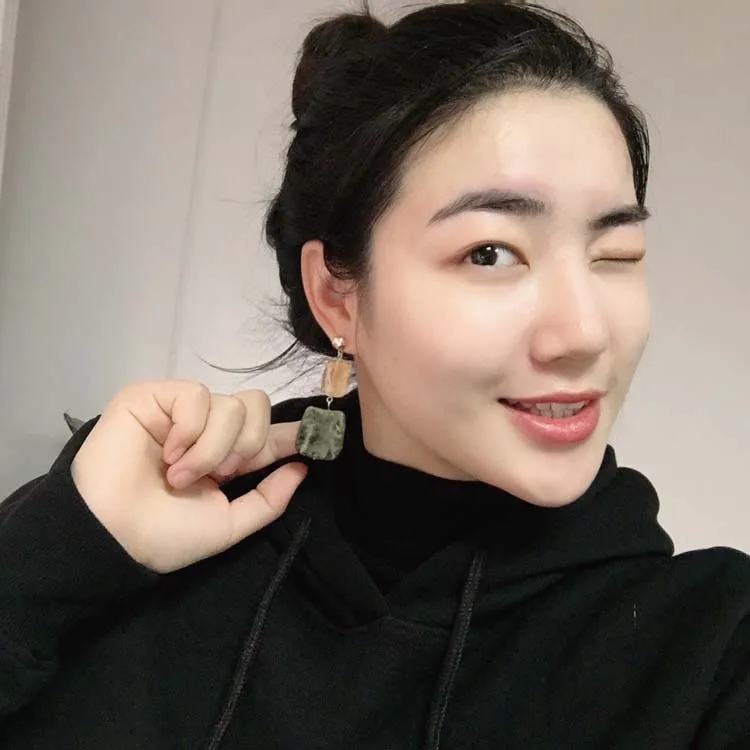 Серьги Модные ювелирные изделия Геометрические Квадратные серьги гвоздики