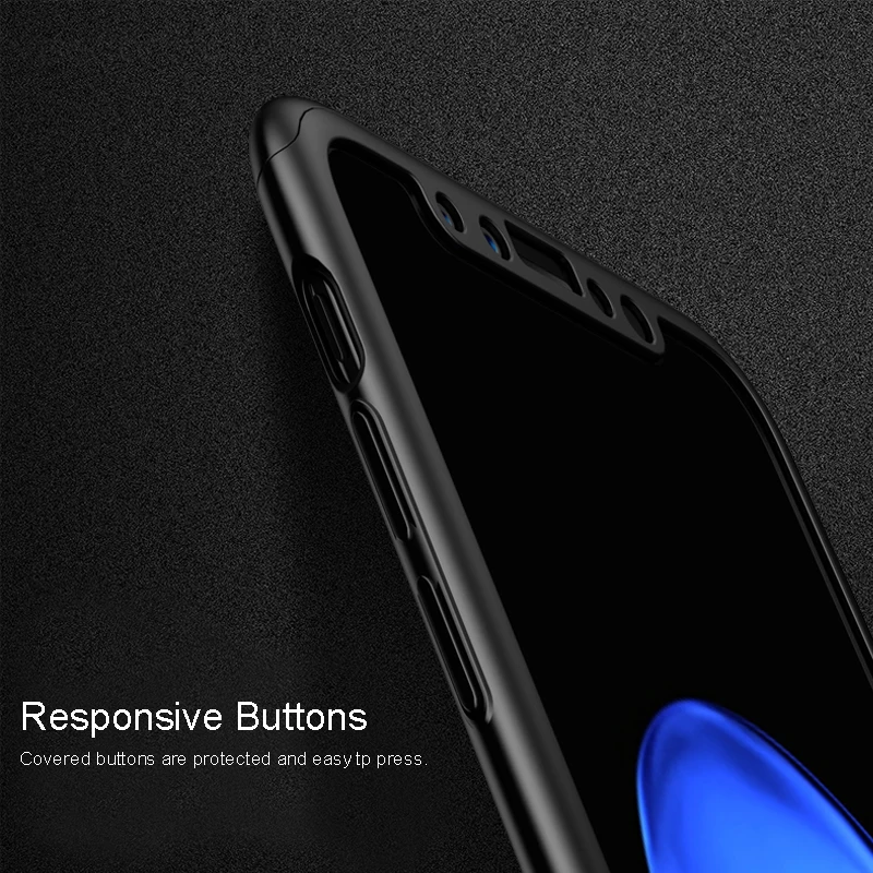 360 Защитный чехол для iPhone X крышка Vpower Роскошные ультра тонкий полная защита Капа