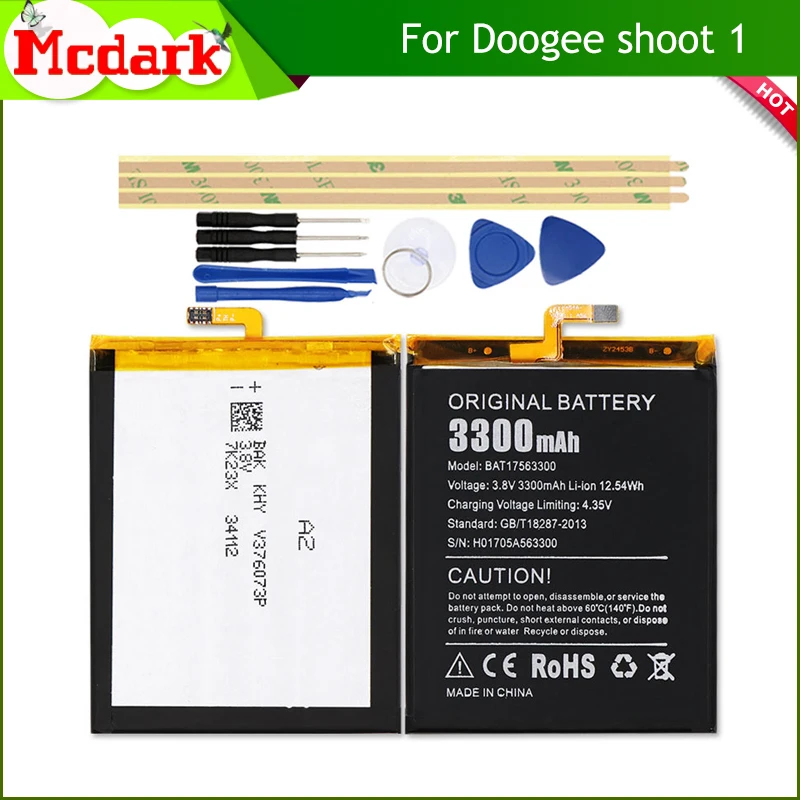 Запасной аккумулятор Mcdark Для Doogee shoot 1 высококачественный большой емкости 3300 мАч