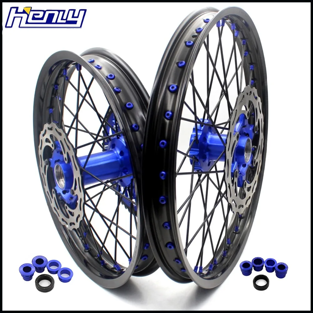21/18 колесо для ЭНДУРО МОТОЦИКЛ комплект для KTM SX EXC EXCF 125 150 200 250 300 350 450 500 2003- синий/черный ободки дисков