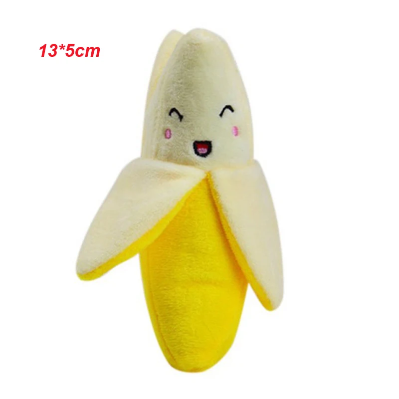 Single Banana 1 шт. Симпатичные Фрукты Дизайн Pet Игрушки для собак из мягкого флиса щенок, точь-в-точь Игрушечные лошадки - Цвет: Single Banana