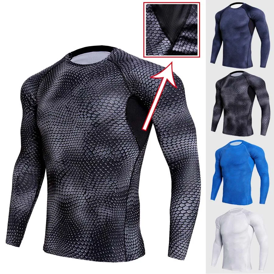 3XL синяя спортивная рубашка мужская компрессионная Рубашка мужская футболка для футбола Rashgard футболка для бега футболка для фитнеса Топ для бодибилдинга футболка для спортзала Мужская ММА