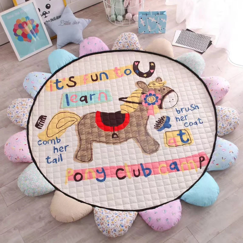 Коврик диаметром 1 8 м в форме цветка для детской комнаты мультяшный детский