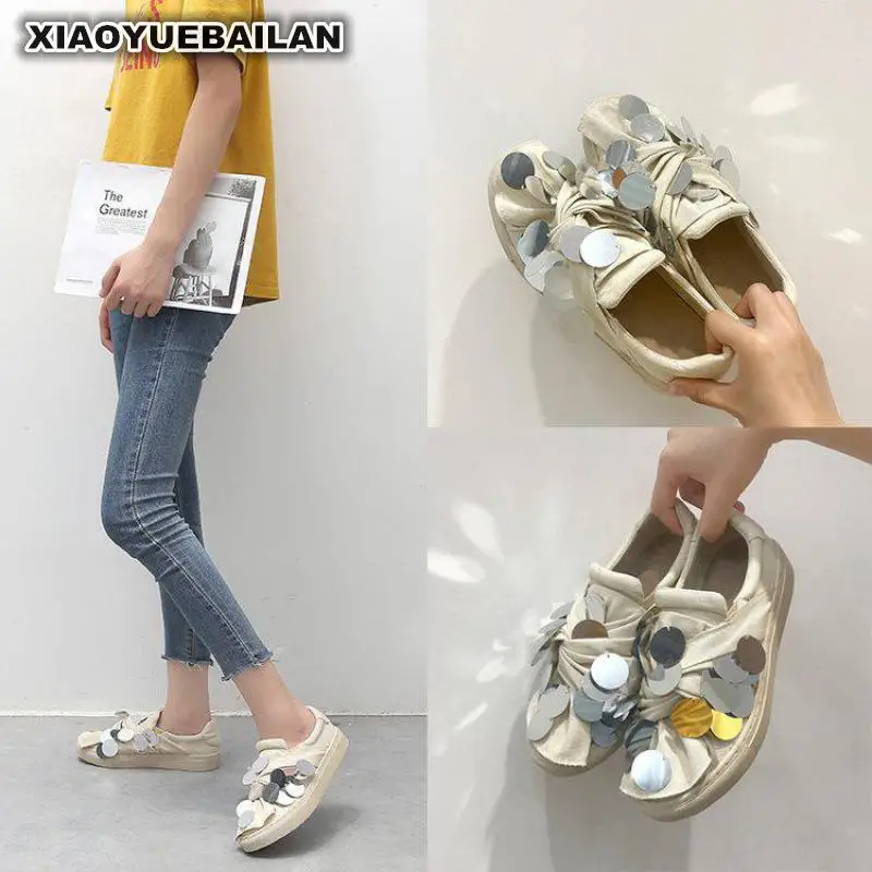 Супер пожарная обувь порт Бриз маленькие белые женские 2018 новый стиль блёстки