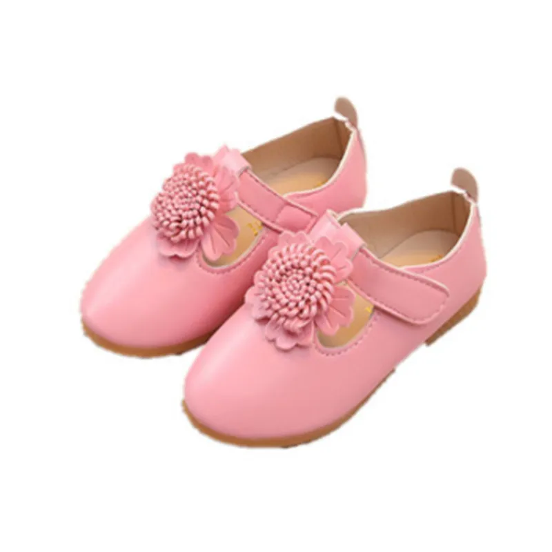 Xinfstreet Kids Girls Shoes Leather Soft Solid Children Princess Cute Little For Size 26-36 |