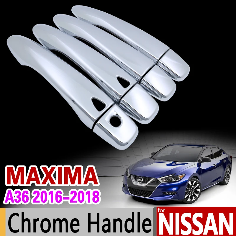 

for Nissan Maxima A36 2016 2017 2018 Luxurious Chrome Door Handle Cover Trim Set Never Rust Car Accessories Stickers Car Styling