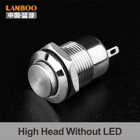 High Without Lamp LANBOO мгновенный или фиксационный 12 мм с подсветкой кнопочный мини-металлический переключатель - Цвет: High Without Lamp