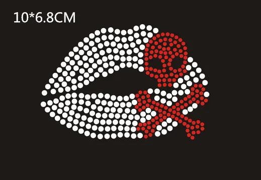 

2pc/lot LIP skull rhinestones motif hot fix rhinestone transfer motifs designs iron on transfer rhinestone applique