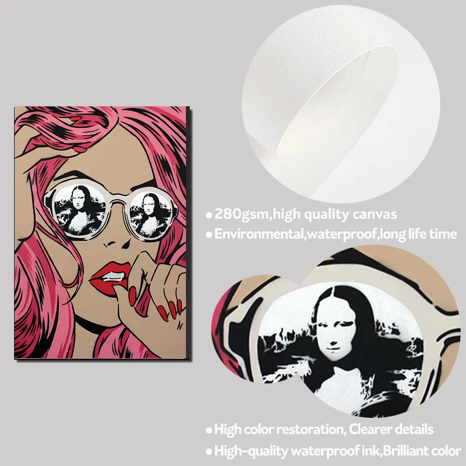 Поп Арт абстрактная девушка холст Художественная печать плакат серый флакон