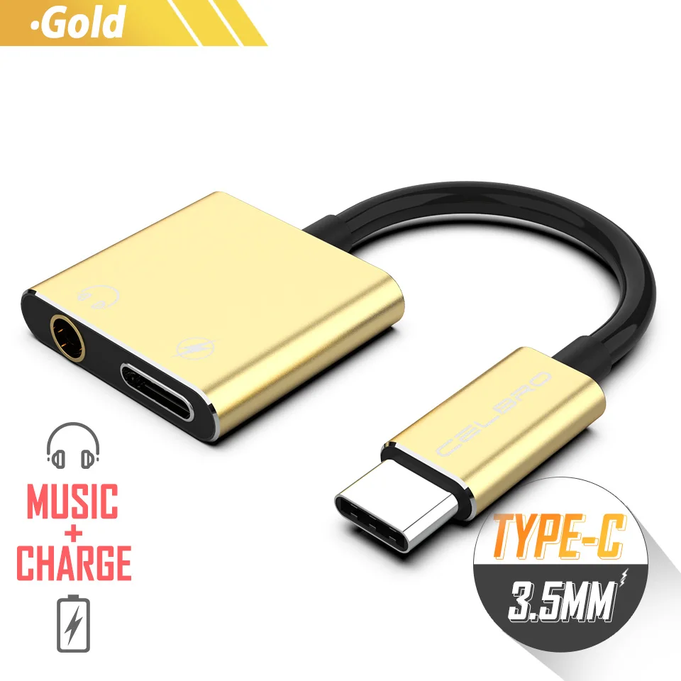 Gold Для huawei P20/mate 10 20 Pro usb type C до 3,5 мм адаптер для наушников Aux аудио конвертер для наушников Usb C до 3,5 мм Aux зарядка - Цвет: Gold