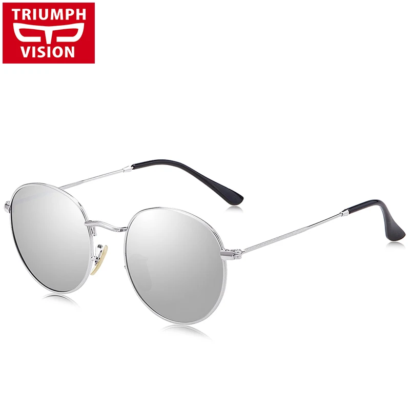 TRIUMPH VISION круглые Винтажные Солнцезащитные очки женские зеркальные Модные