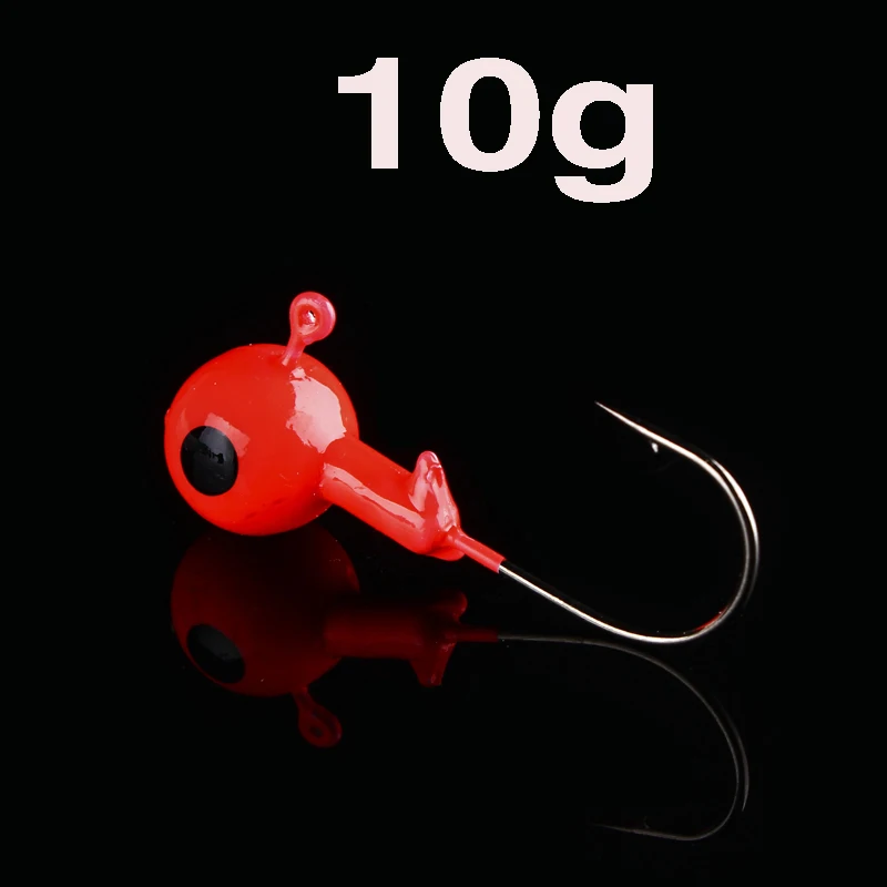 Red Рыболовные крючки Hennoy, 5 шт./партия, 1,75 г, 2,5 г, 3,5 г, 5 г, 7 г, 10 г, 12 г, 14 г, светящиеся в темноте, свинцовые крючки - Цвет: Red