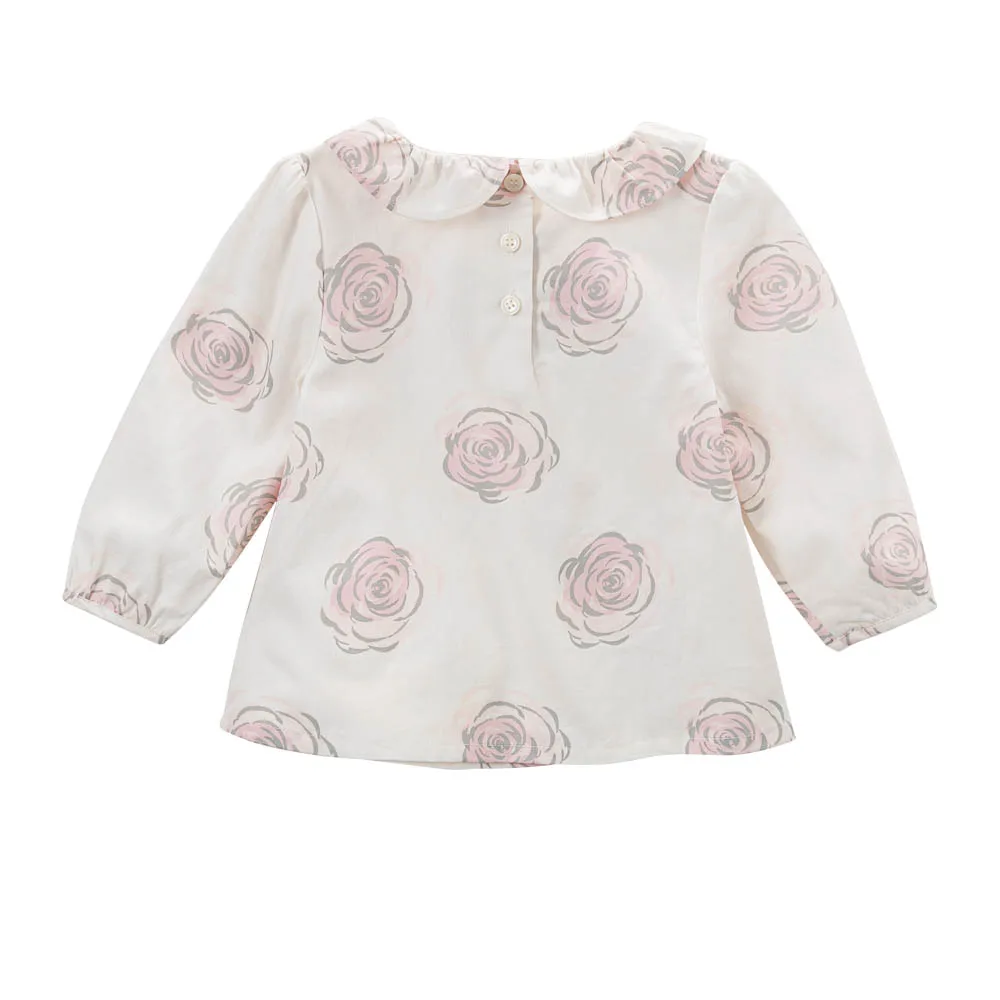 Db5039 Дэйв Белла для маленьких девочек линии топы с цветочным принтом Блузки