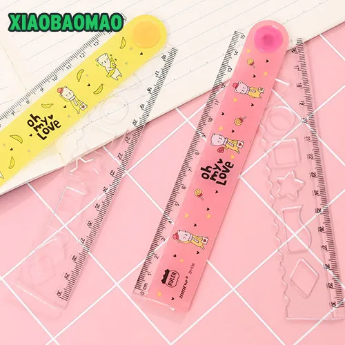 Многофункциональная складная линейка из ПВХ для рисования конфетных цветов 2 шт.