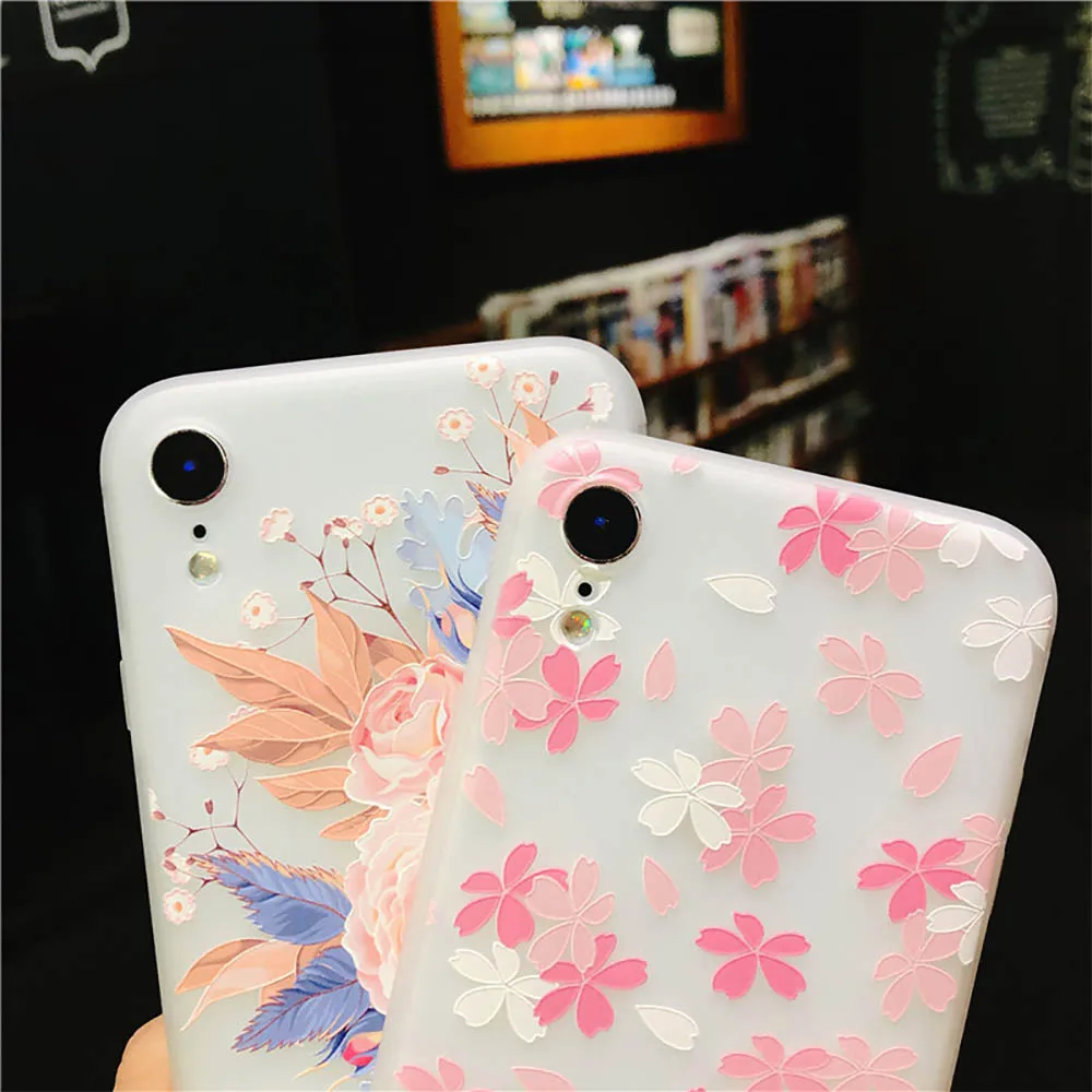 Цветочный узор чехол Чехол для iPhone 6 6S мягкий силиконовый Floral Protect мягкие Full Cover 7 8
