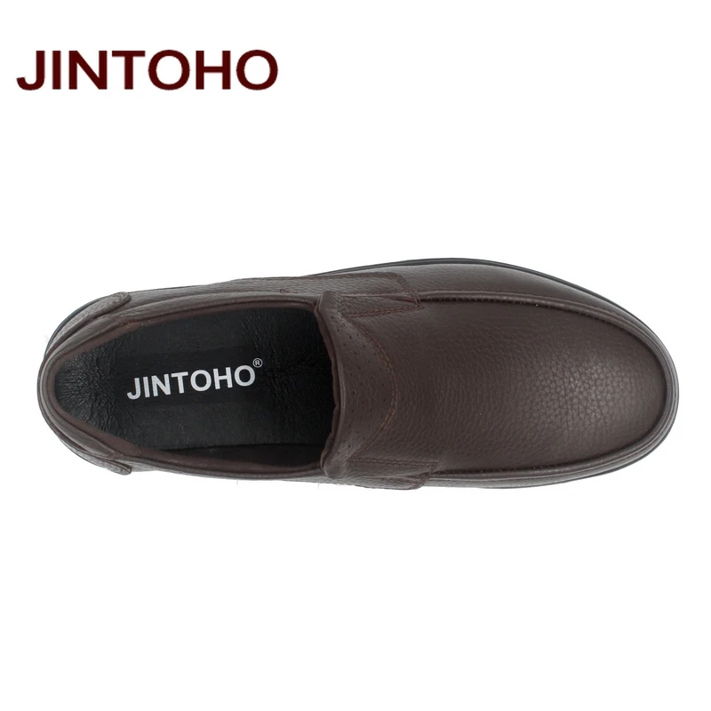Мокасины JINTOHO мужские из натуральной кожи классические брендовые туфли лоферы