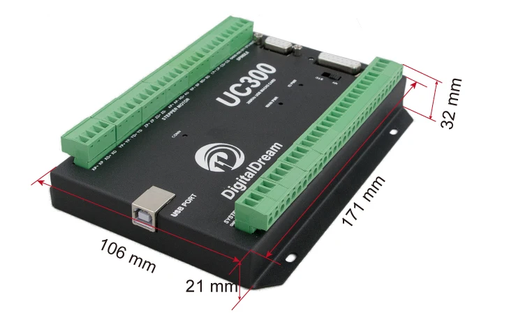 Maxgeek UC300 Mach3 USB CNC Motion Controller 6 Axis with Communication |