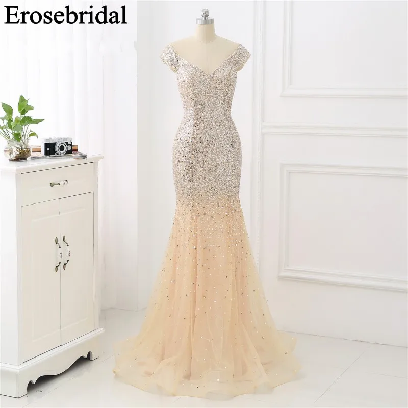 Красное вечернее платье с блестками и бусинами 2019 для женщин длинное элегантное