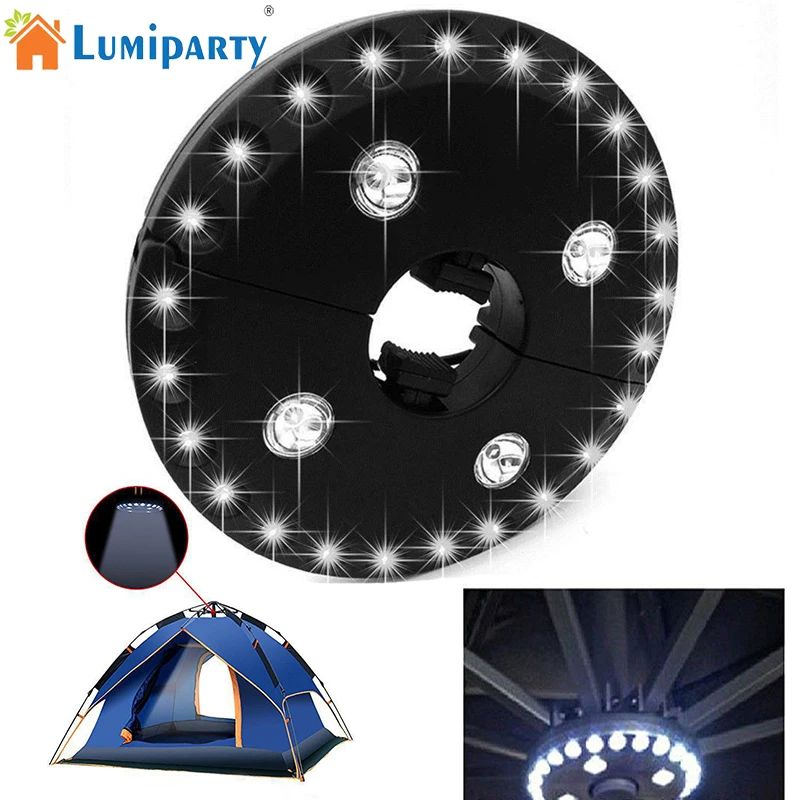 24 + 4LED Съемная палатка для кемпинга лампа патио зонтик полюс свет открытый сад