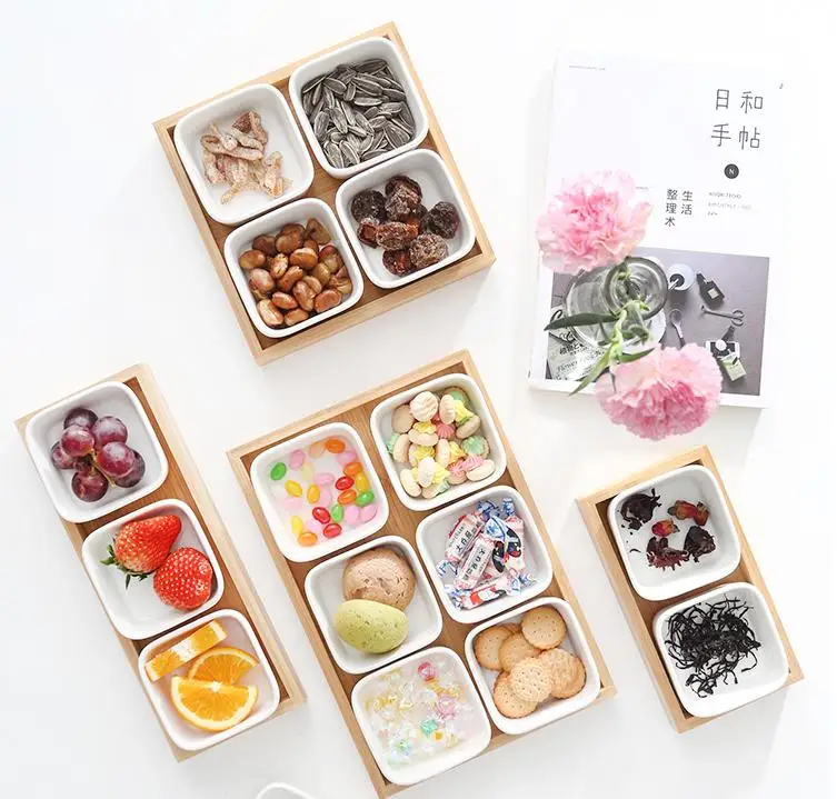 Керамическая тарелка для закусок десертная квадратные миски Ramekin поднос сухих