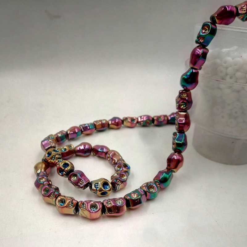 Оптовая продажа 20 шт. череп Хрустальное стекло свободные бусины-Распорки 10x8 мм DIY