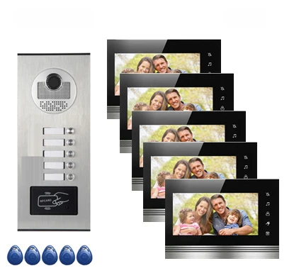 Высокое качество домашняя система безопасности домофон дверной звонок для 5