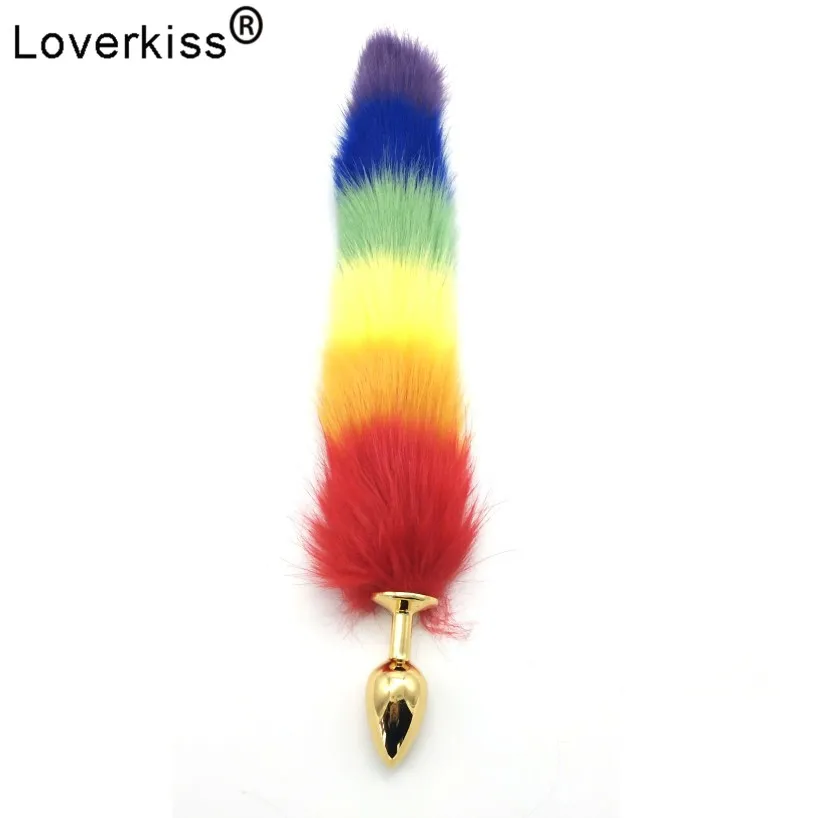 Металлическая Анальная пробка Loverkiss с хвостом анальная лисьим секс игрушки для